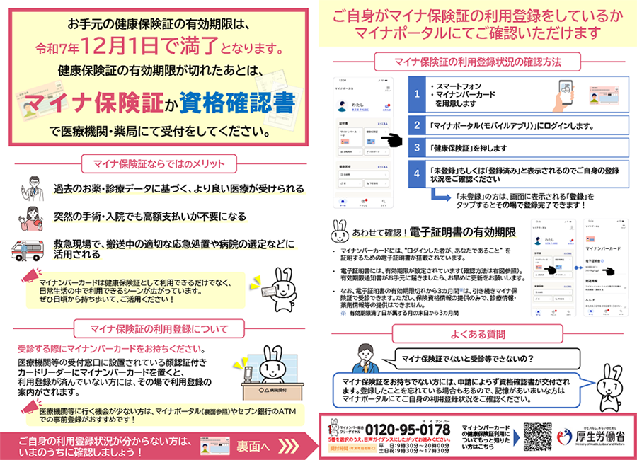 健康保険証の有効期限のお知らせ